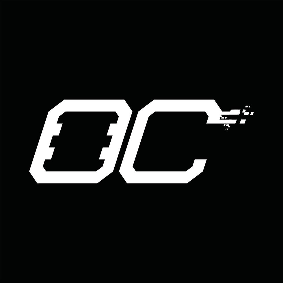 OC Logo monogram abstract speed technology design template vector
