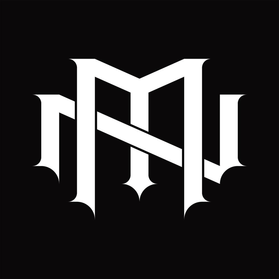 NM Logo monogram with vintage overlapping linked style design template vector
