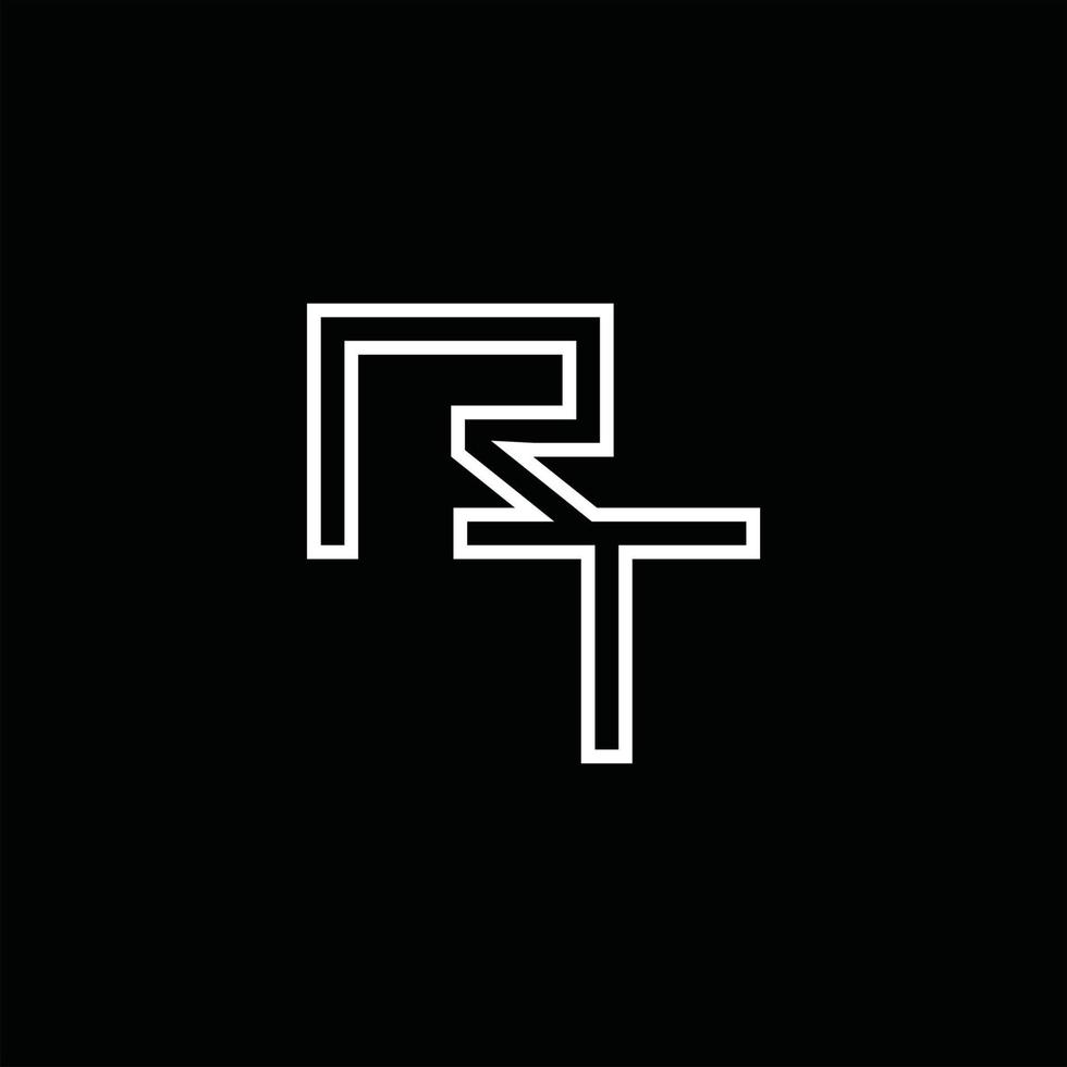 RT Logo monogram with line style design template vector