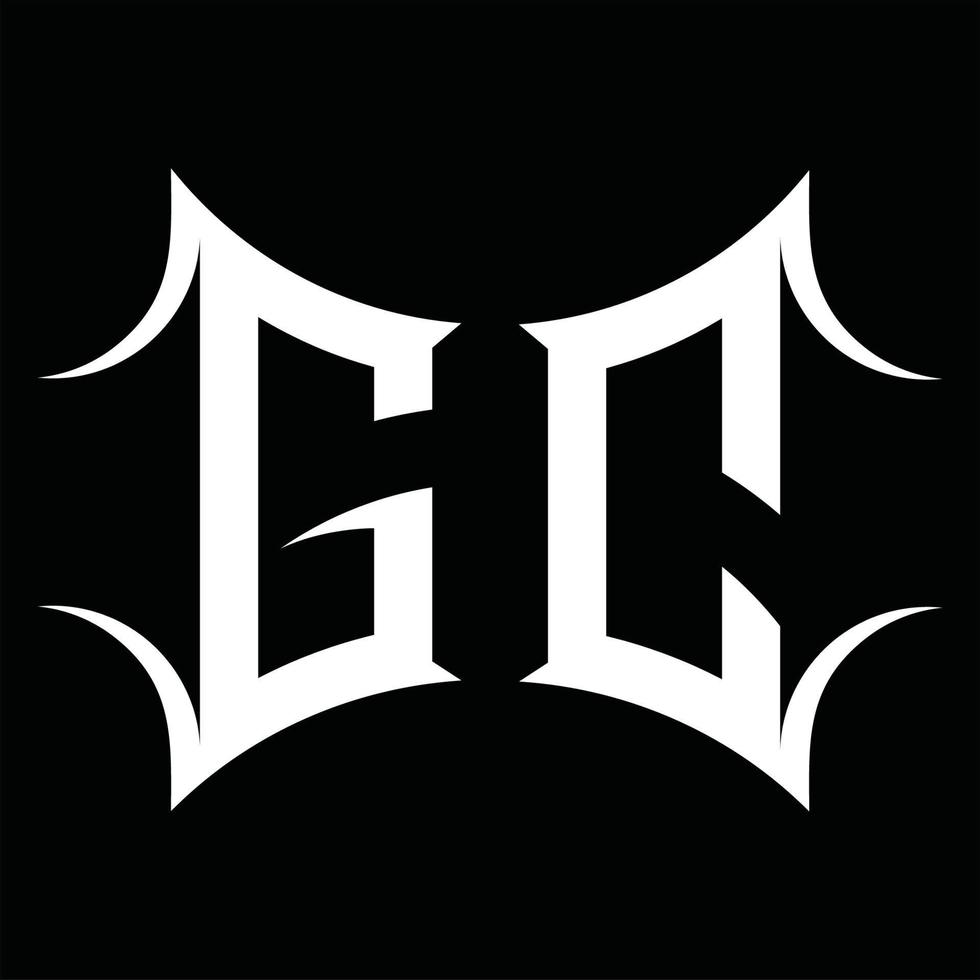 GC Logo monogram with abstract shape design template vector