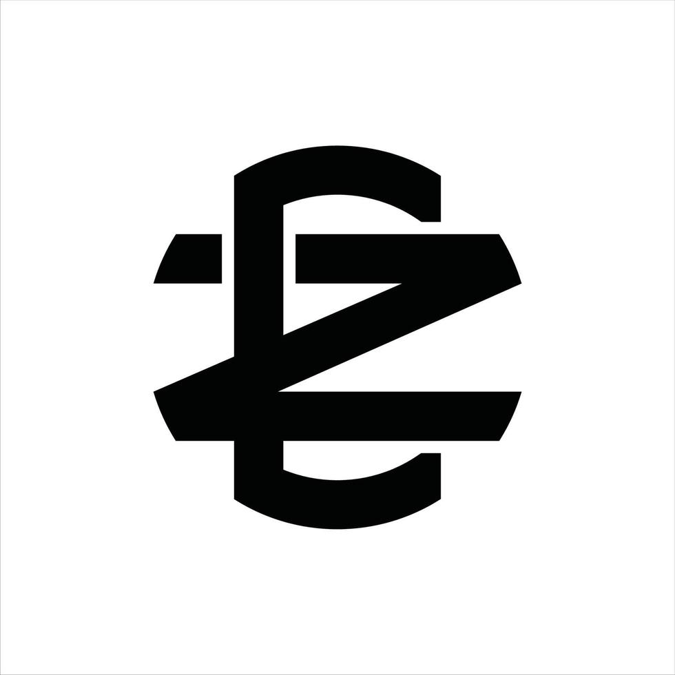 plantilla de diseño de monograma de logotipo cz vector