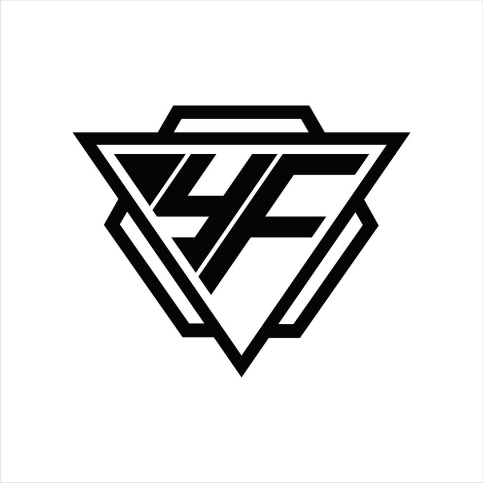 YF Logo monogram with triangle and hexagon template vector