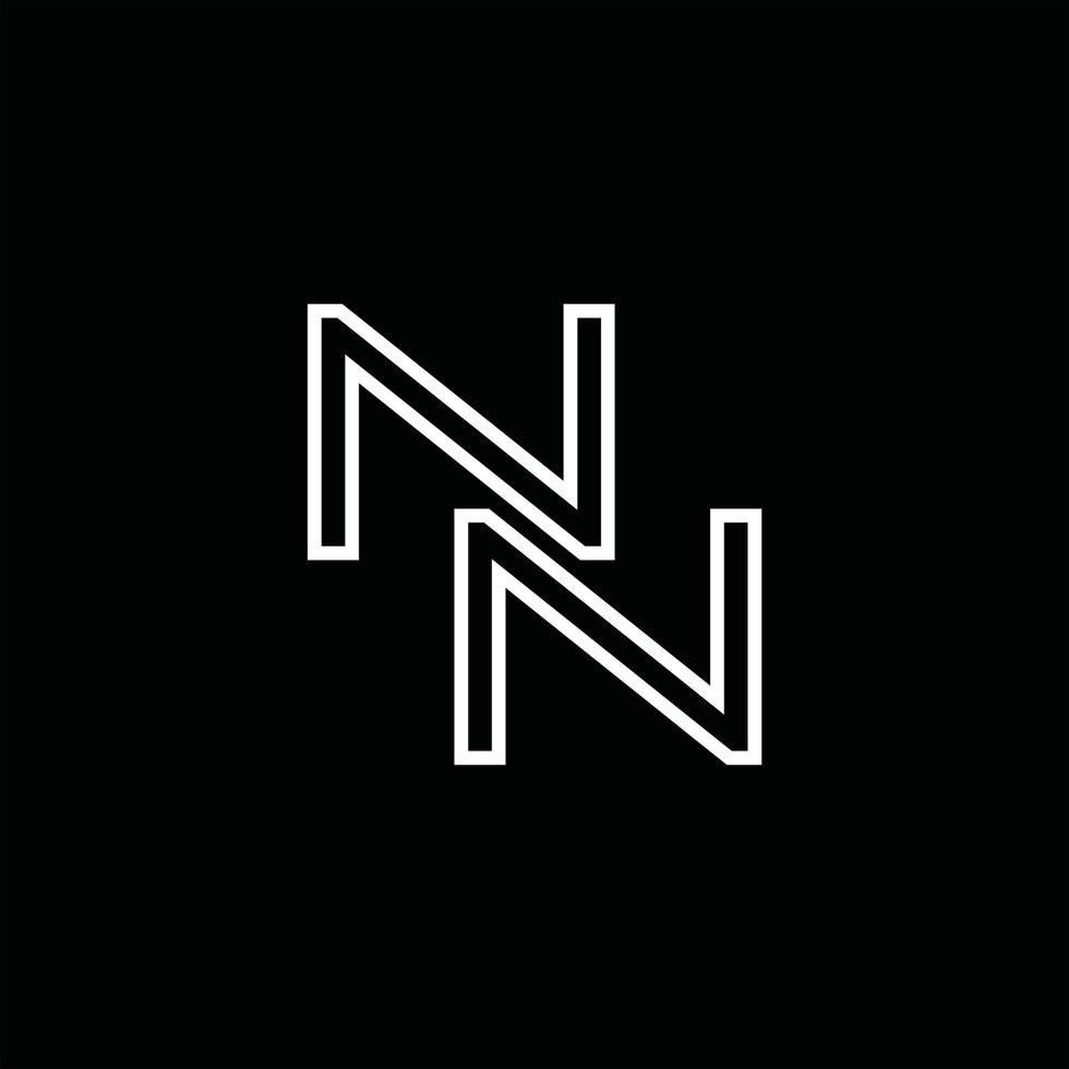 monograma de logotipo nn con plantilla de diseño de estilo de línea vector