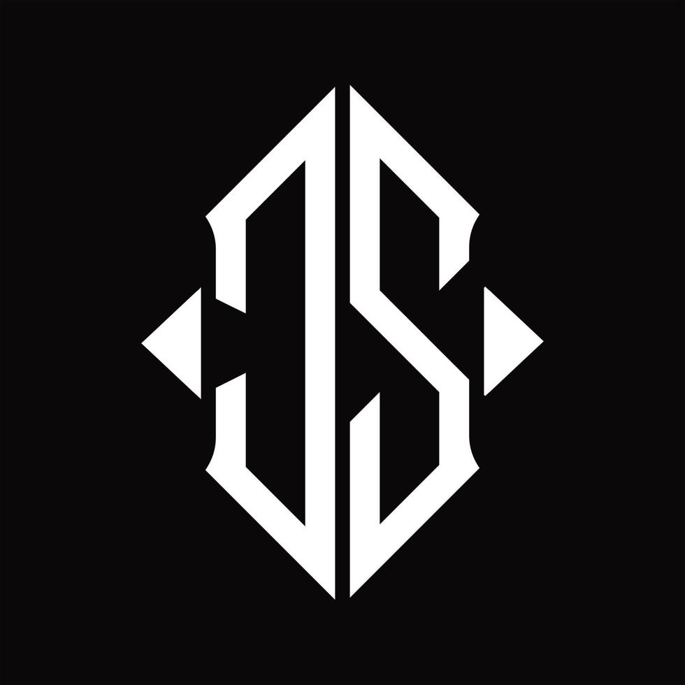 CS Logo monogram with shield shape isolated design template vector
