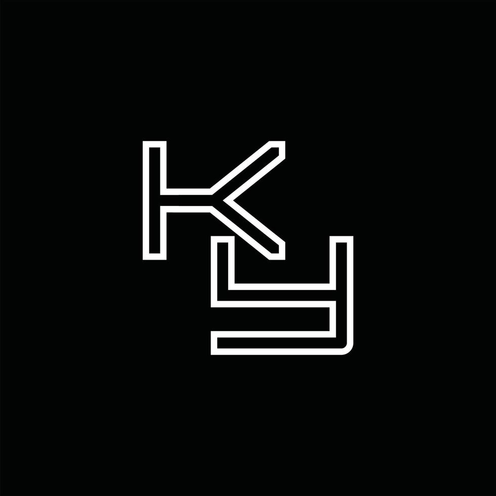 monograma de logotipo ky con plantilla de diseño de estilo de línea vector