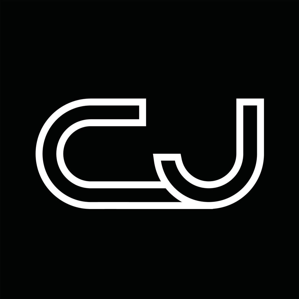 CJ Logo monogram with line style negative space vector