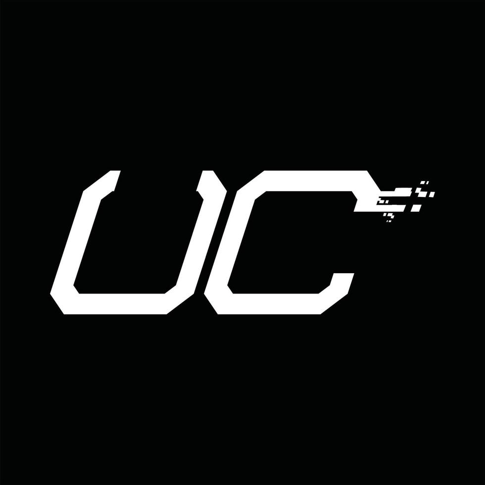 plantilla de diseño de tecnología de velocidad abstracta de monograma de logotipo de uc vector