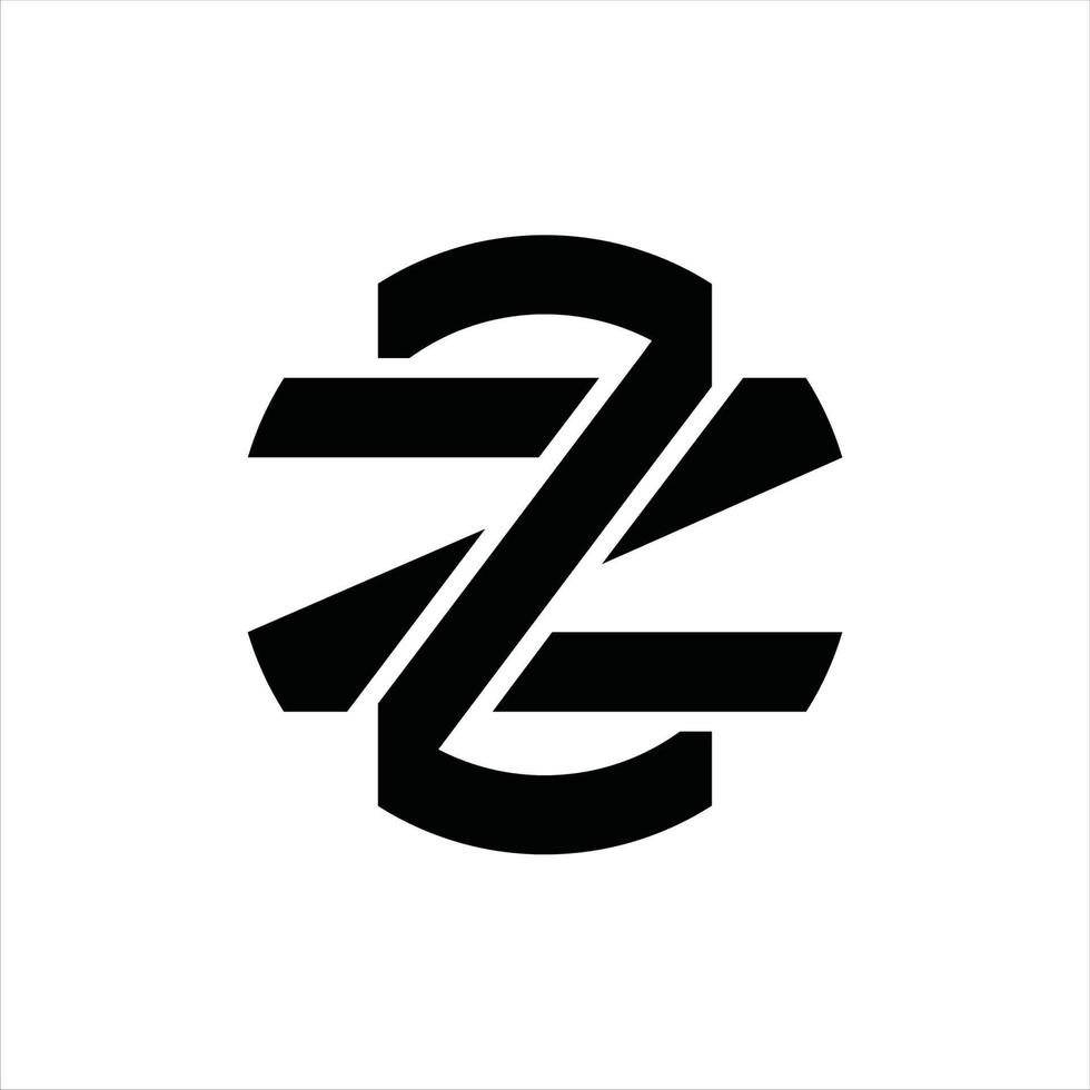 plantilla de diseño de monograma de logotipo zz vector