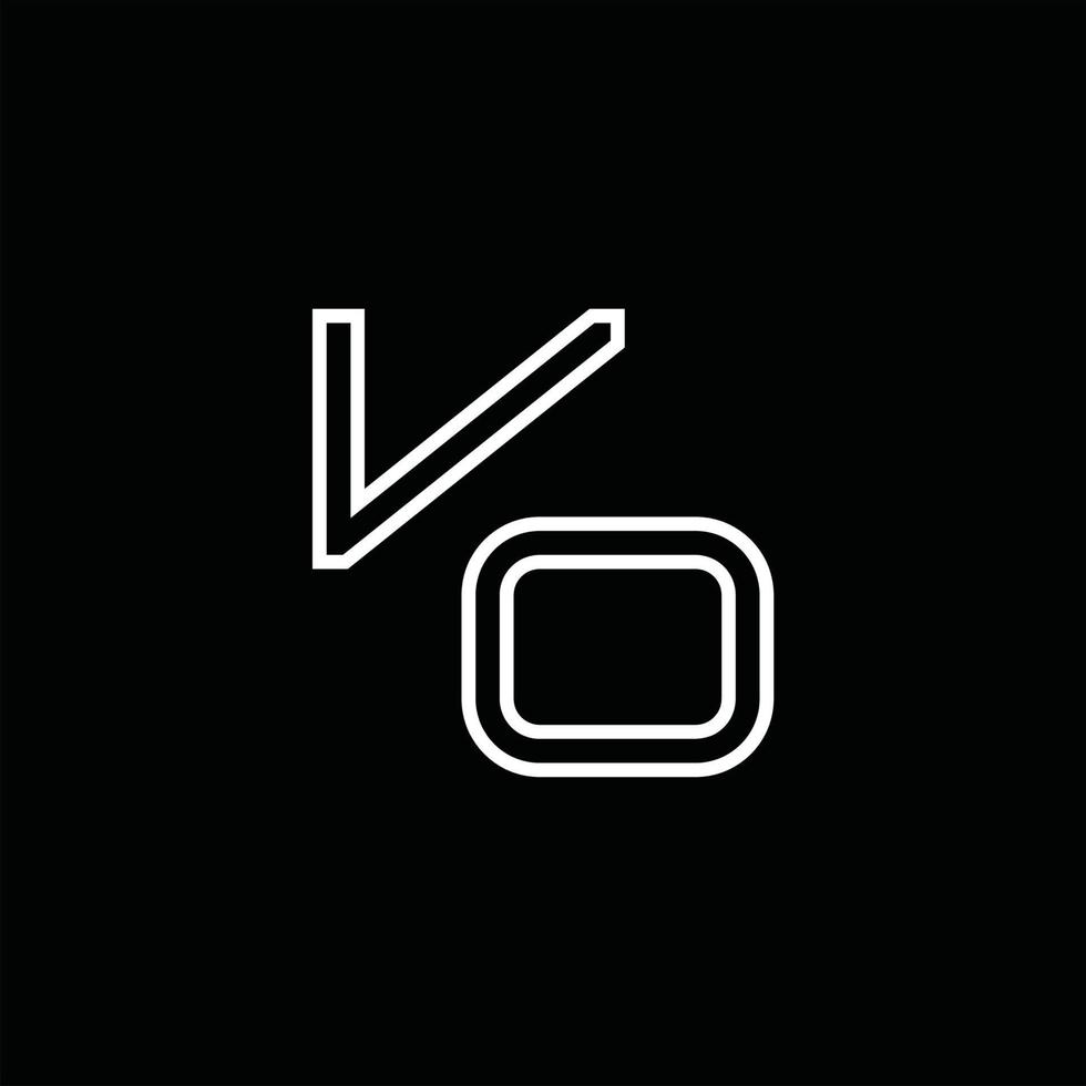 monograma de logotipo vo con plantilla de diseño de estilo de línea vector