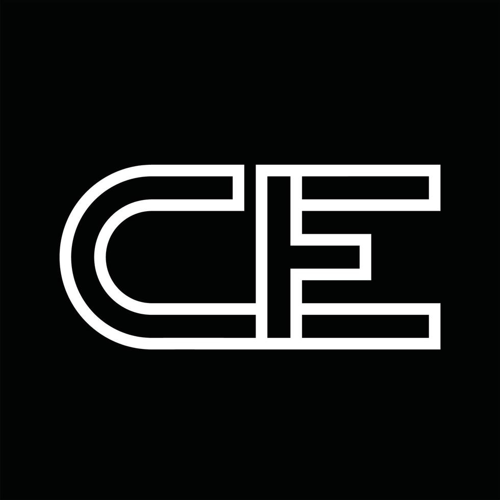 CE Logo monogram with line style negative space vector