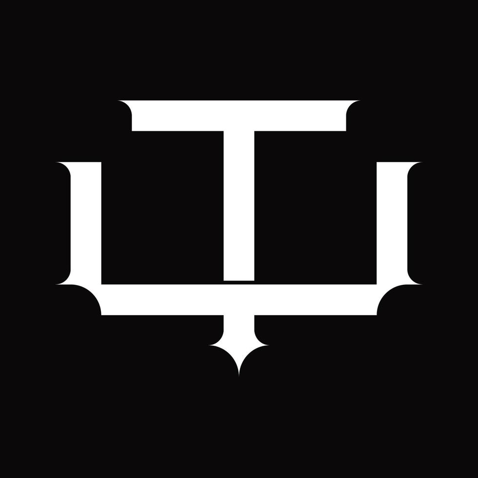 UT Logo monogram with vintage overlapping linked style design template vector