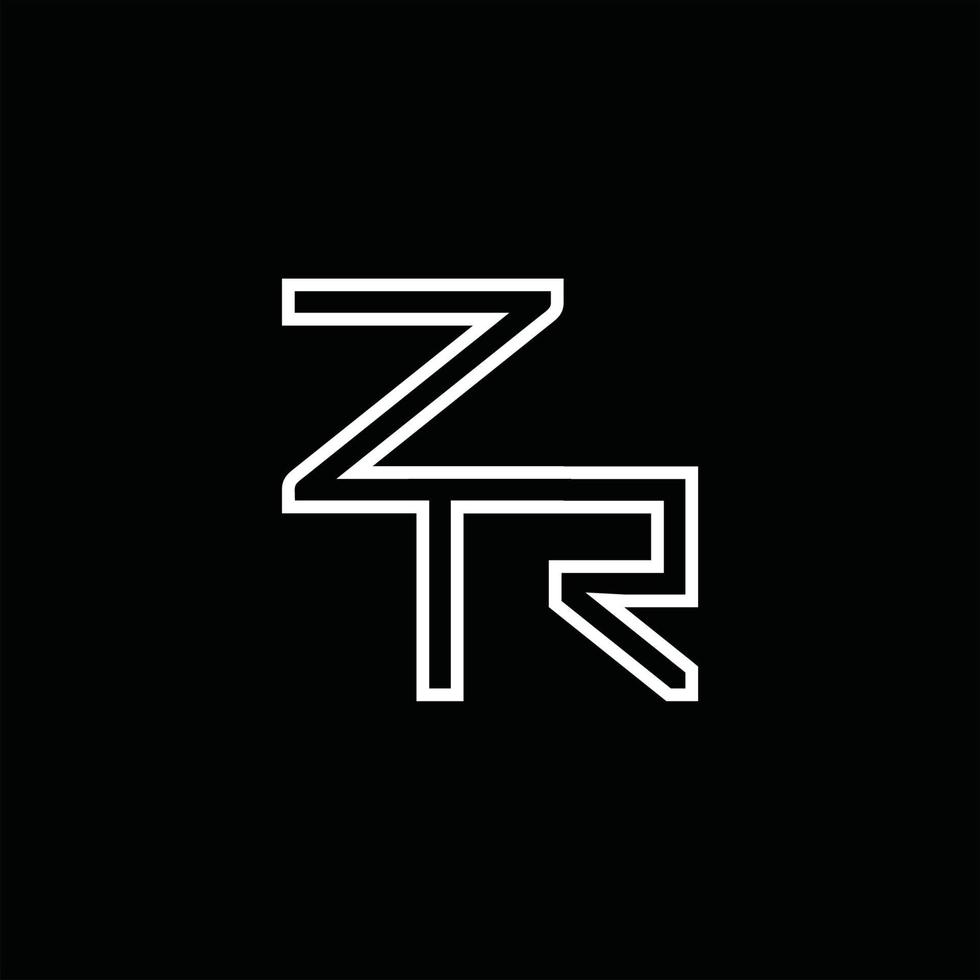 monograma del logotipo zr con plantilla de diseño de estilo de línea vector