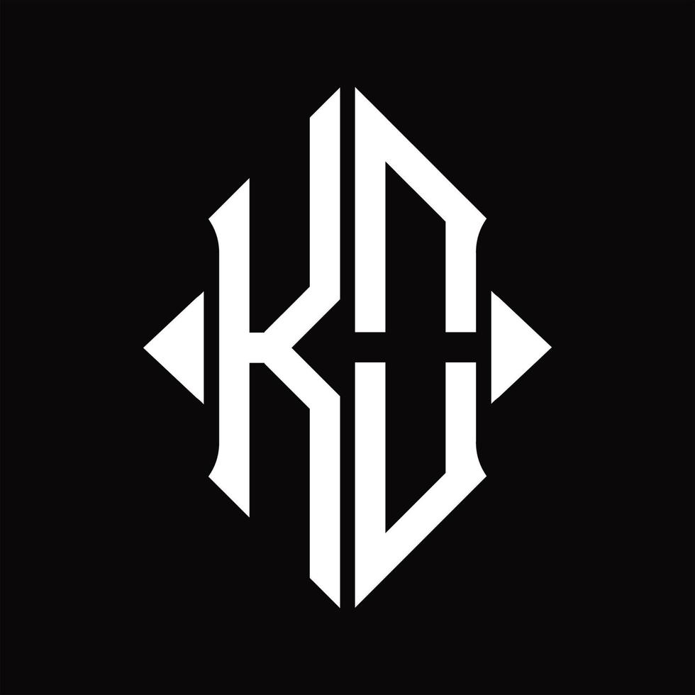 KO Logo monogram with shield shape isolated design template vector
