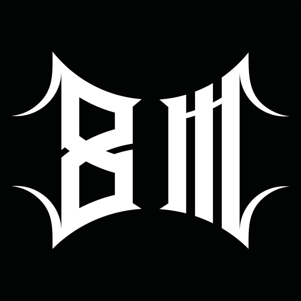 BM Logo monogram with abstract shape design template vector