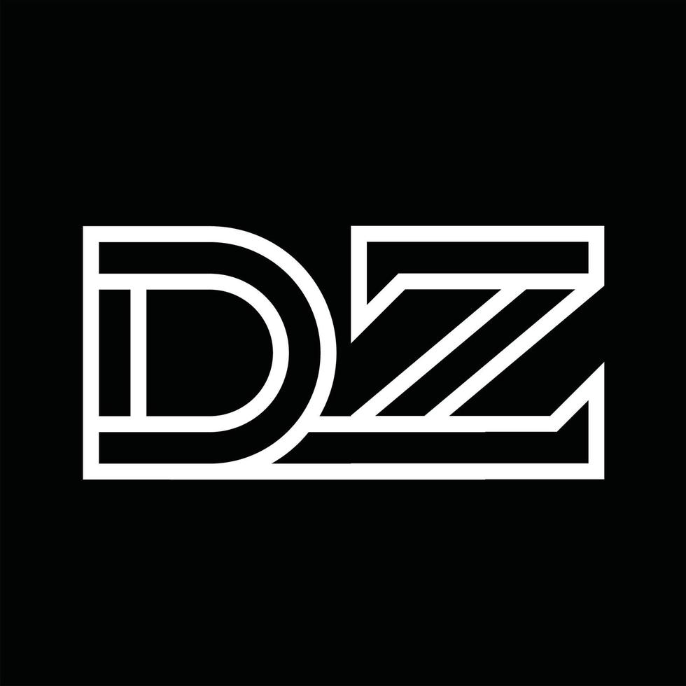 DZ Logo monogram with line style negative space vector