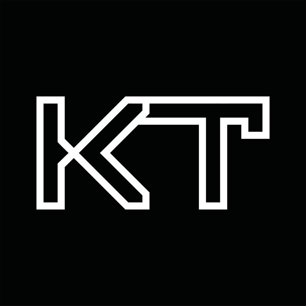 KT Logo monogram with line style negative space vector