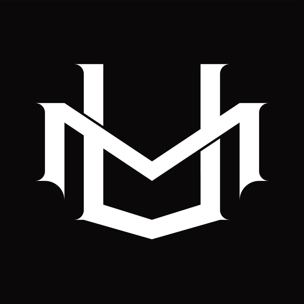 MV Logo monogram with vintage overlapping linked style design template vector