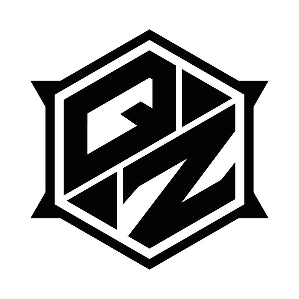 QZ Logo monogram design template vector