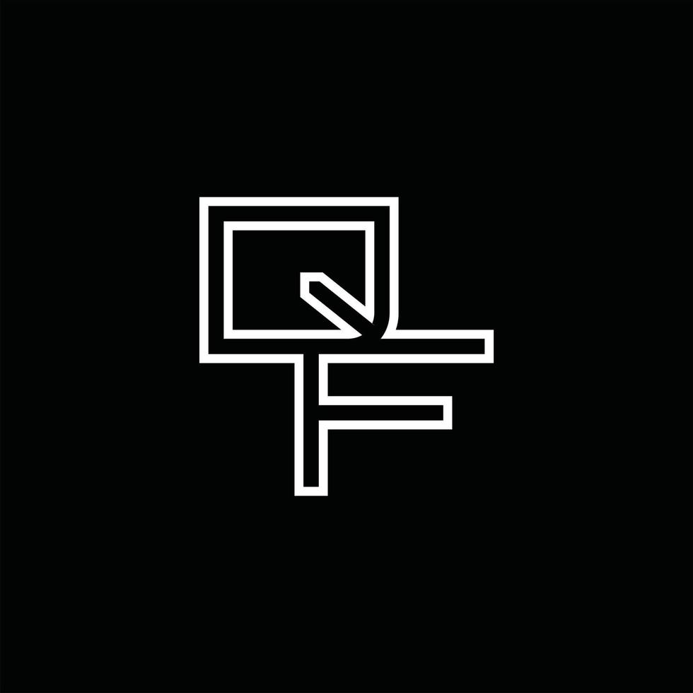 QF Logo monogram with line style design template vector
