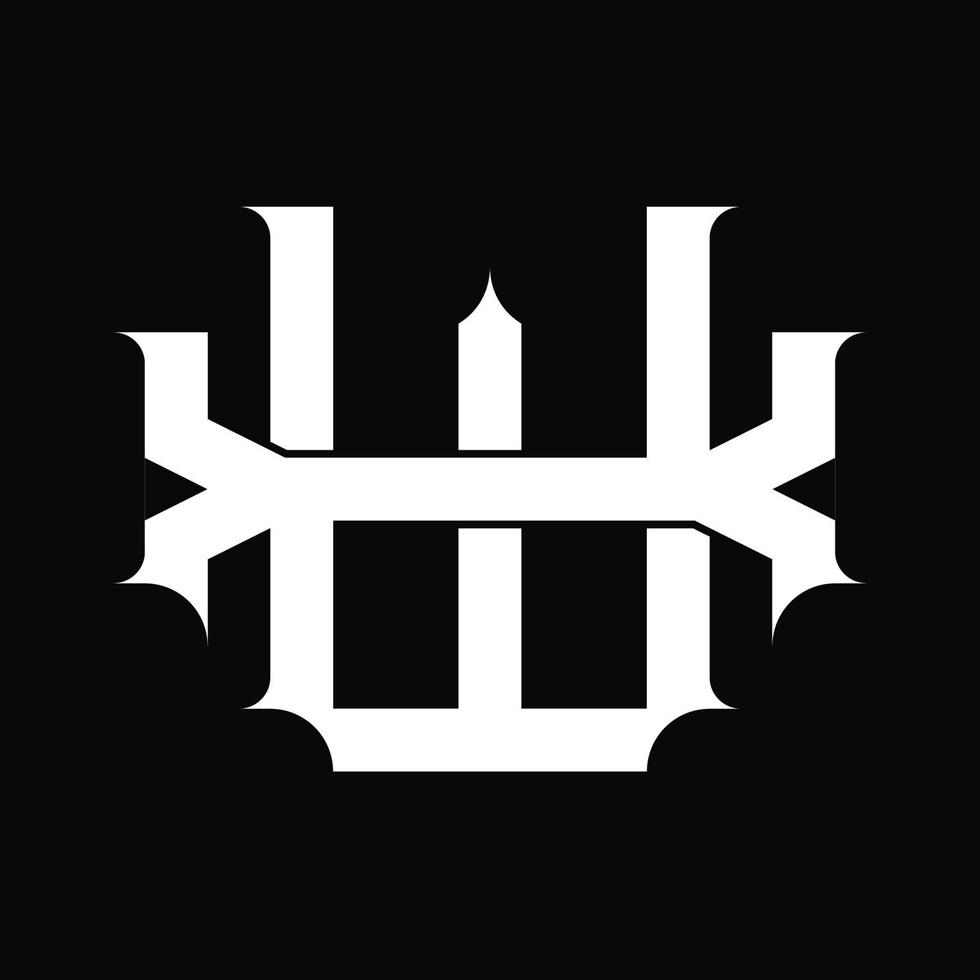 XW Logo monogram with vintage overlapping linked style design template vector