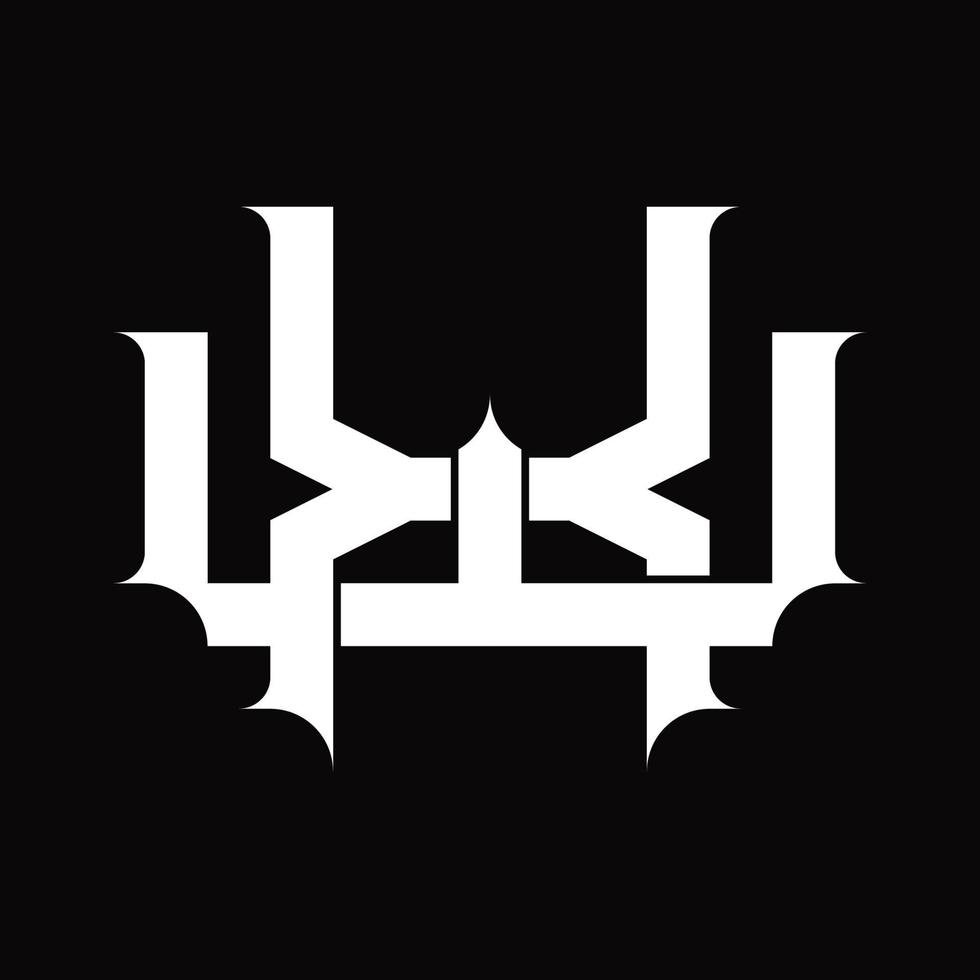 WX Logo monogram with vintage overlapping linked style design template vector