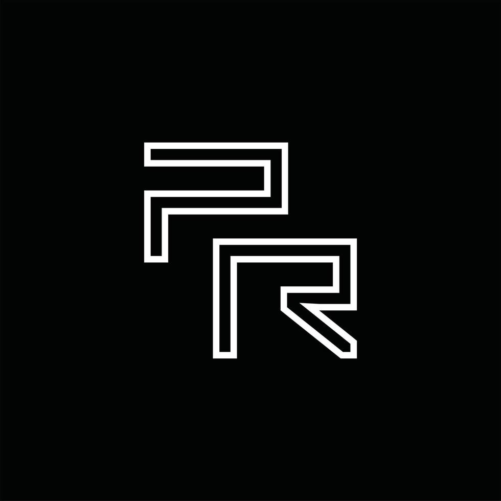 PR Logo monogram with line style design template vector