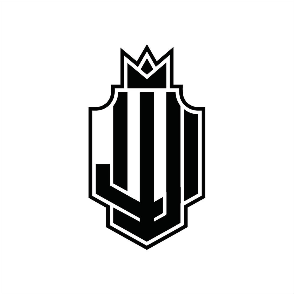 WJ Logo monogram design template vector
