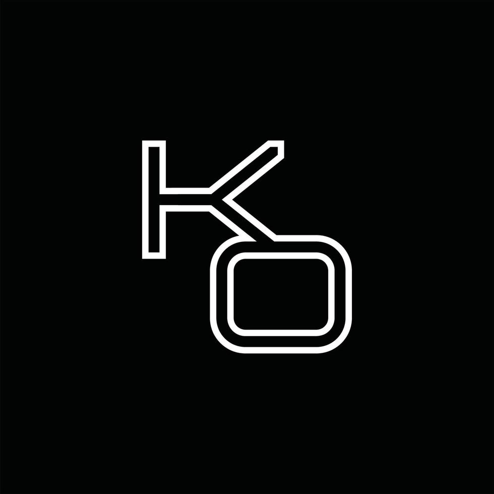 KO Logo monogram with line style design template vector