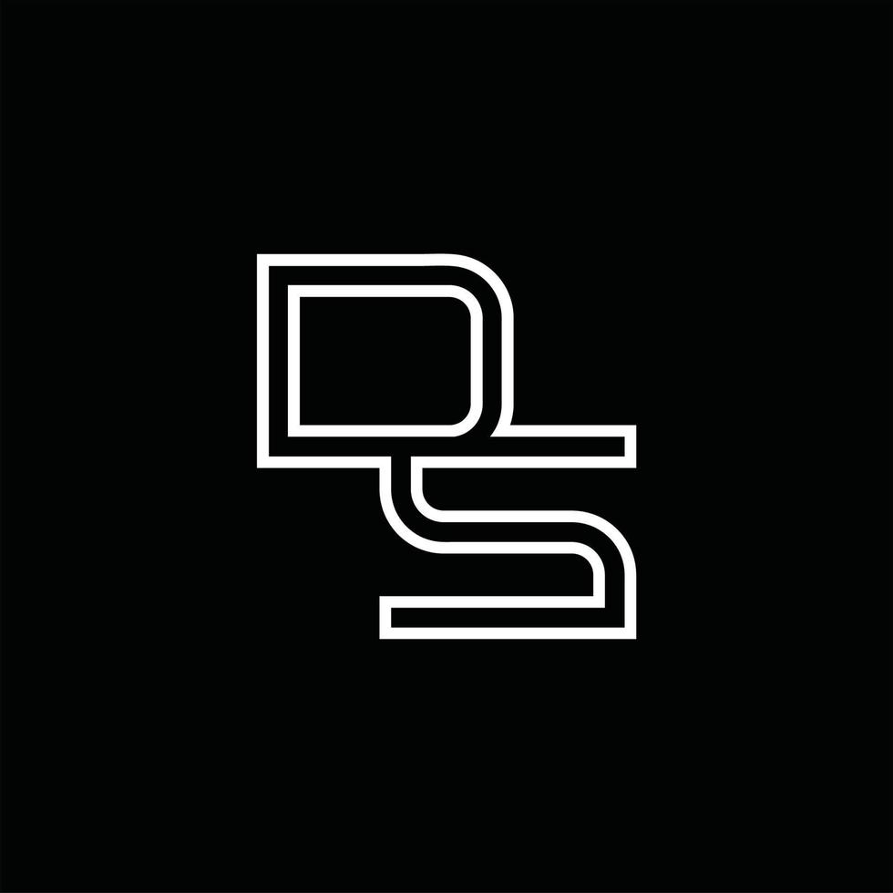 DS Logo monogram with line style design template vector