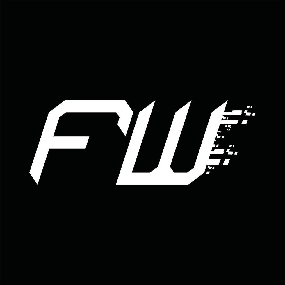 FW Logo monogram abstract speed technology design template vector