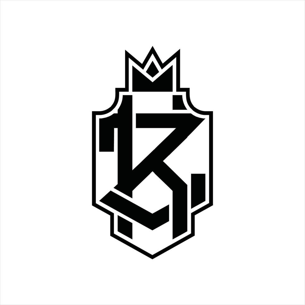 plantilla de diseño de monograma de logotipo kz vector