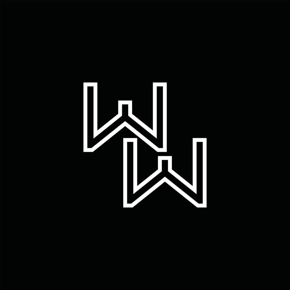 WW Logo monogram with line style design template vector