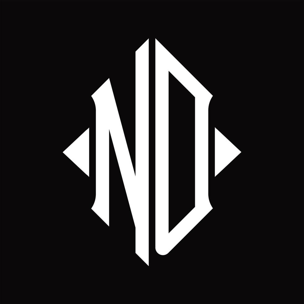 monograma de logotipo nd con plantilla de diseño aislado en forma de escudo vector