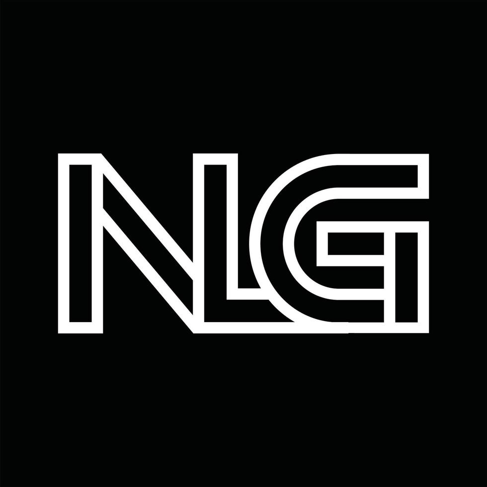 NG Logo monogram with line style negative space vector