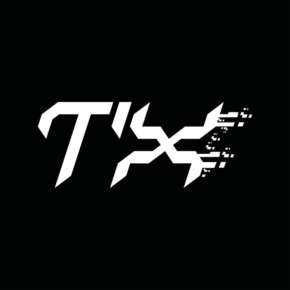 plantilla de diseño de tecnología de velocidad abstracta de monograma de logotipo tx vector