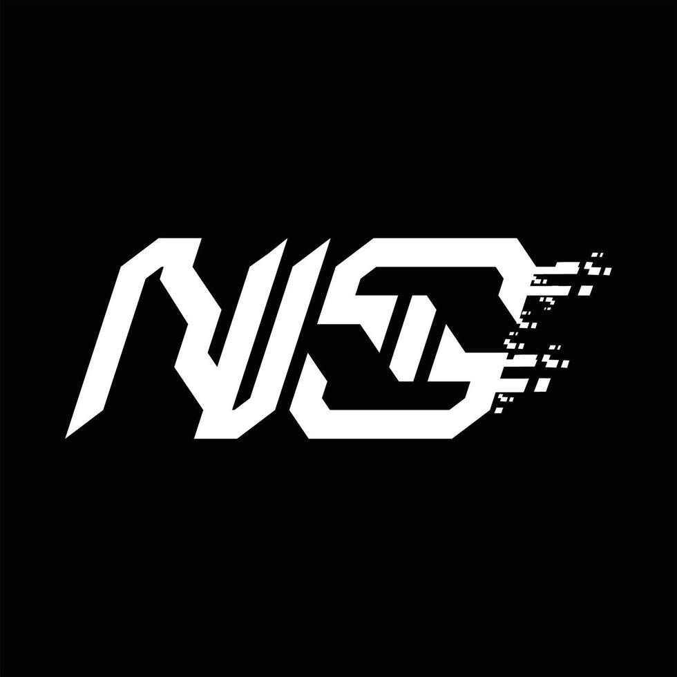 NS Logo monogram abstract speed technology design template vector
