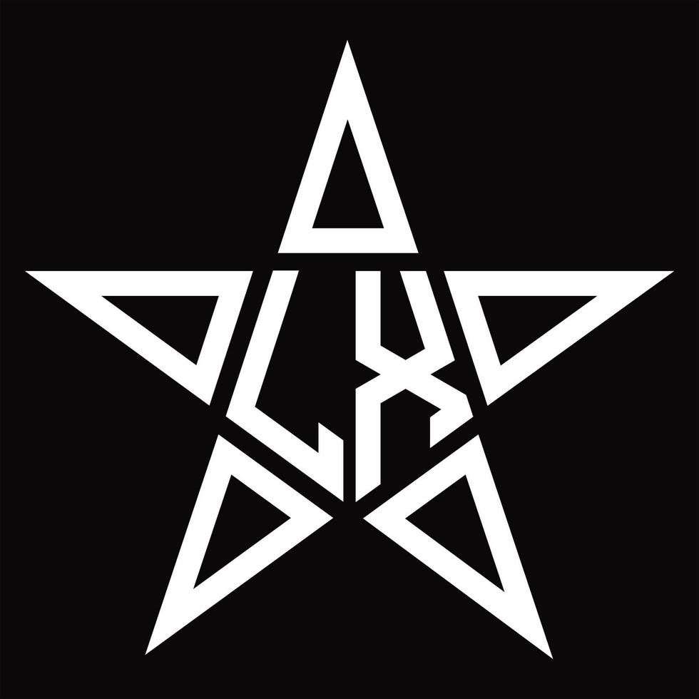LX Logo monogram with star shape design template vector