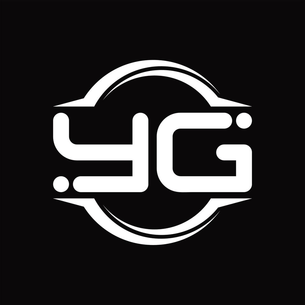 YG Logo monogram with circle rounded slice shape design template vector