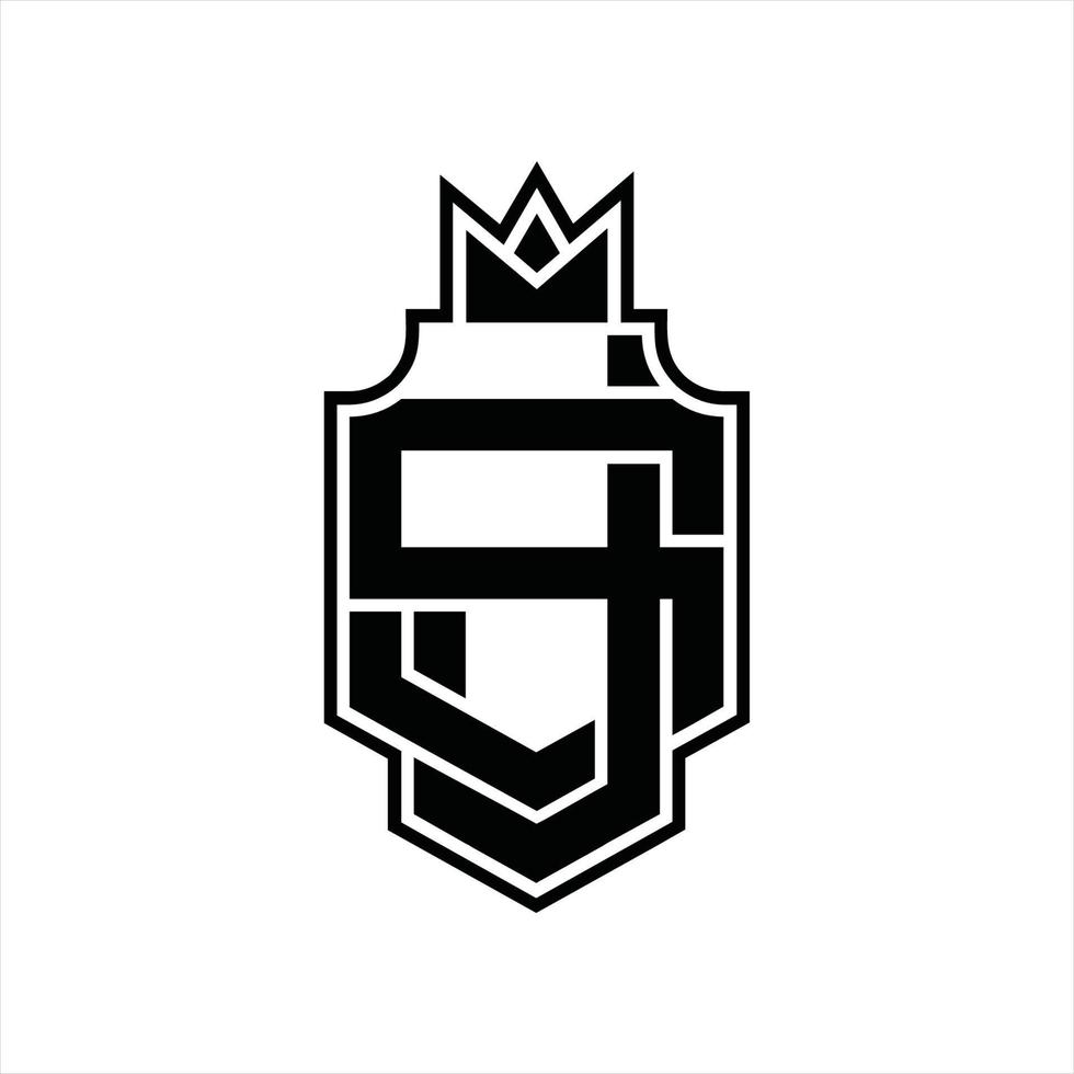 JS Logo monogram design template vector