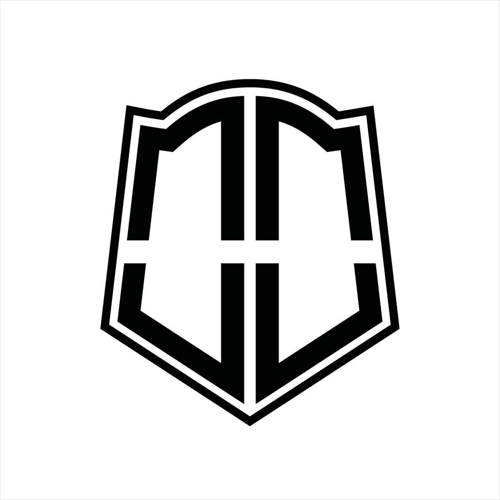 OO Logo monogram with shield shape outline design template vector
