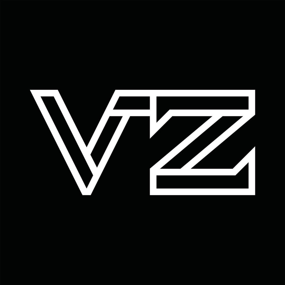 VZ Logo monogram with line style negative space vector