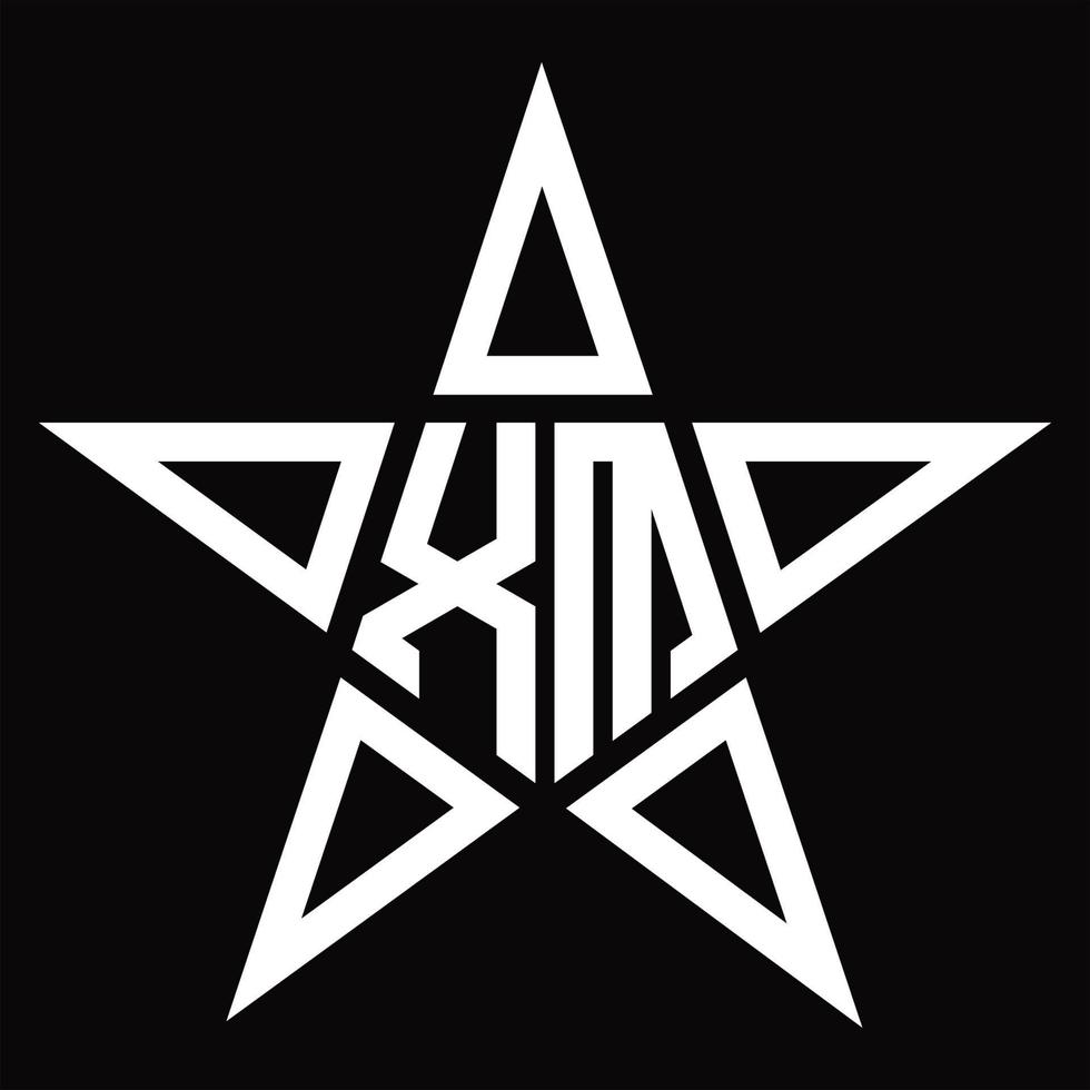 XM Logo monogram with star shape design template vector