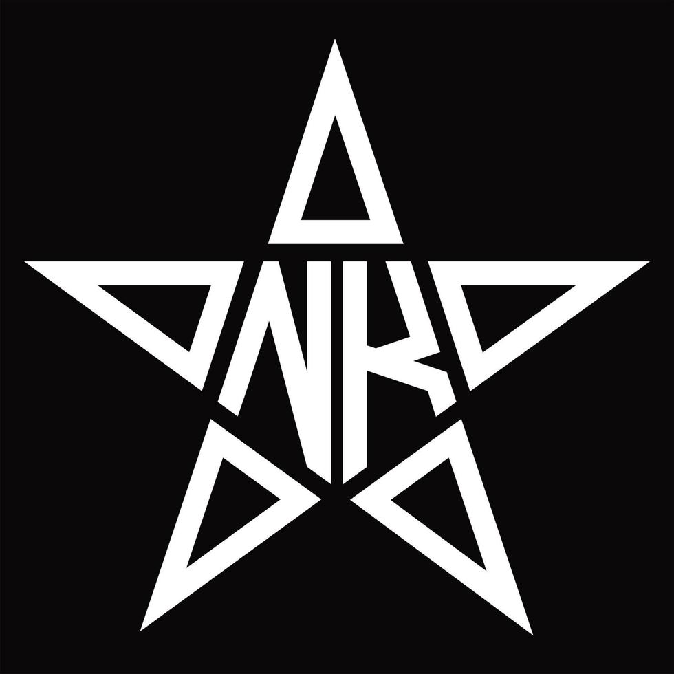 NK Logo monogram with star shape design template vector