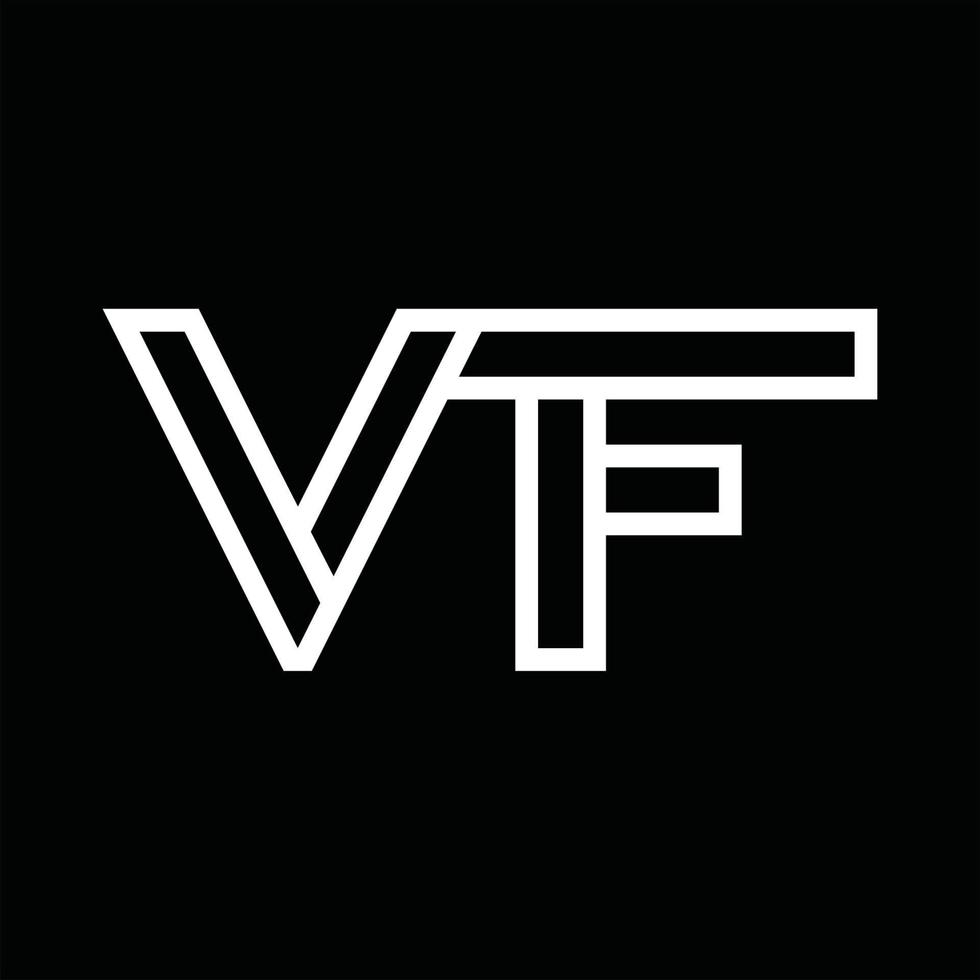 monograma del logotipo vf con espacio negativo de estilo de línea vector