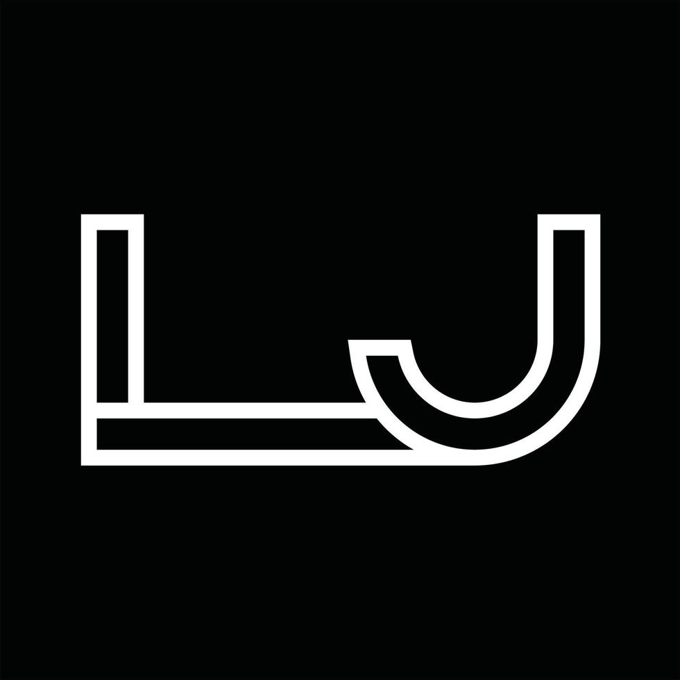 monograma del logotipo de lj con espacio negativo de estilo de línea vector