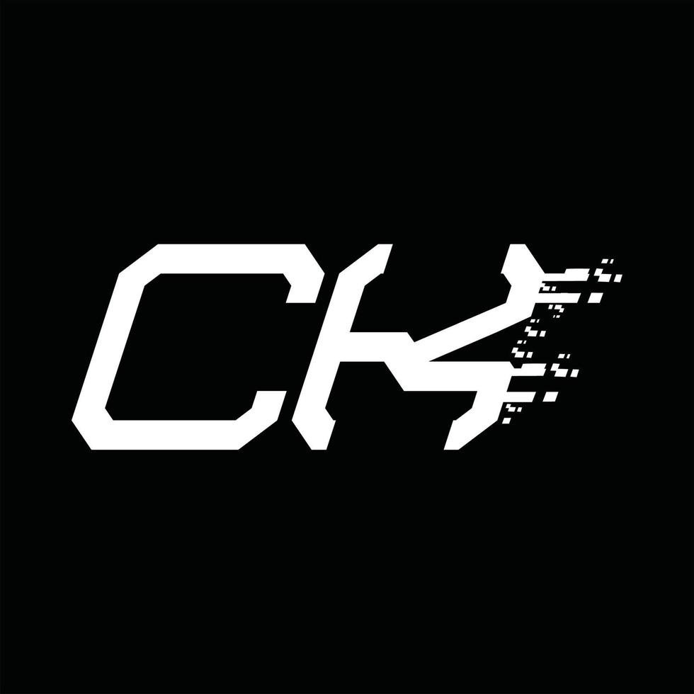 plantilla de diseño de tecnología de velocidad abstracta de monograma de logotipo ck vector