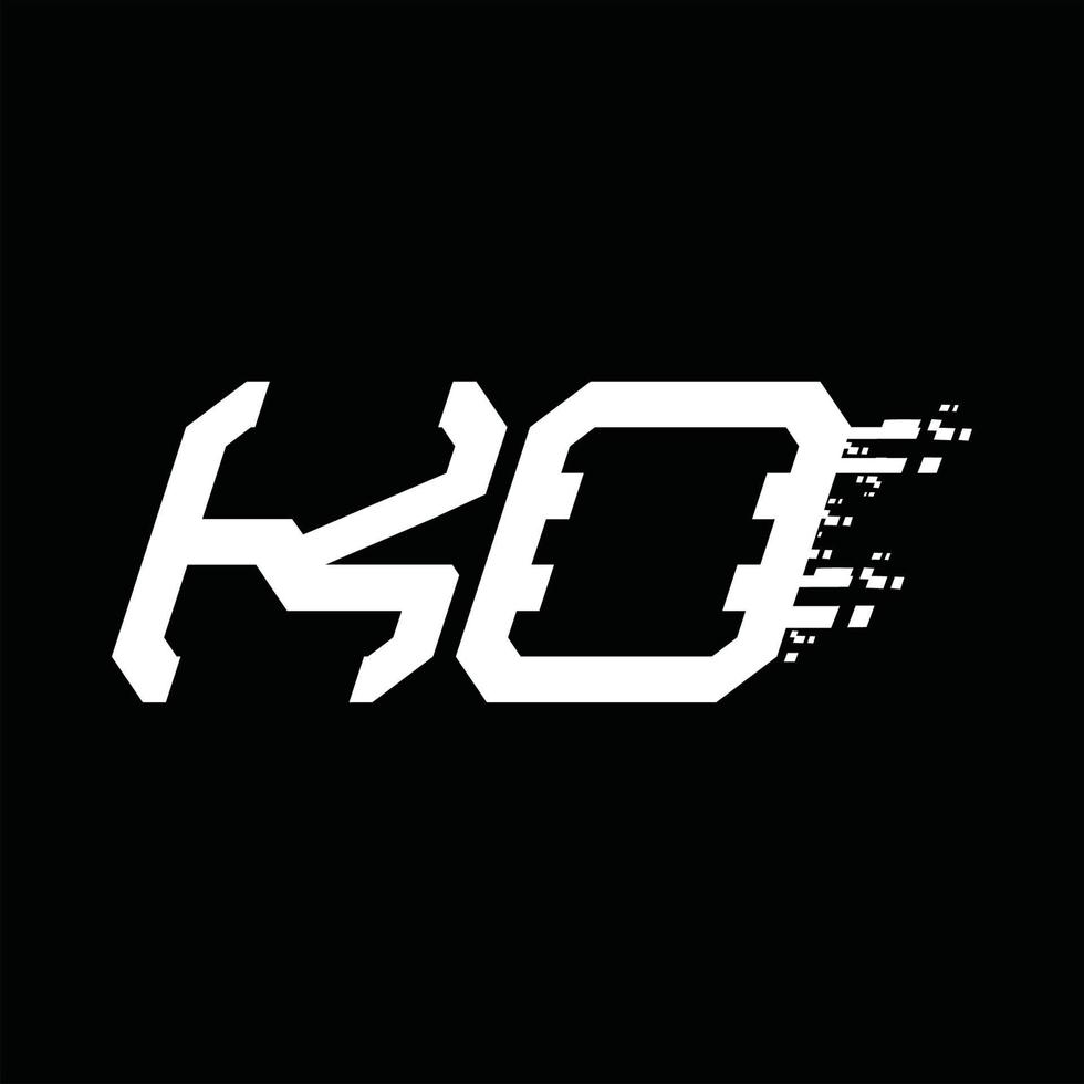 plantilla de diseño de tecnología de velocidad abstracta de monograma de logotipo ko vector
