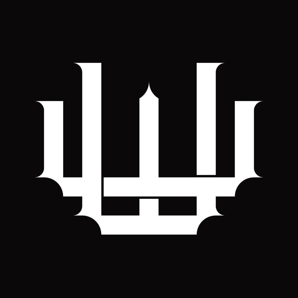 UW Logo monogram with vintage overlapping linked style design template vector