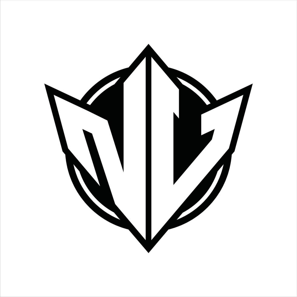 NU Logo monogram design template vector