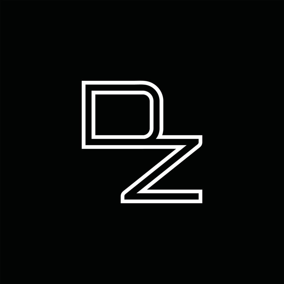 DZ Logo monogram with line style design template vector